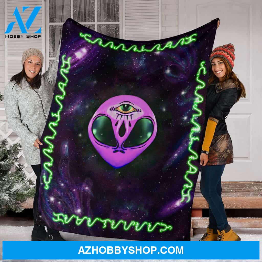 Alien Stars And Space Adventure Fleece Blanket