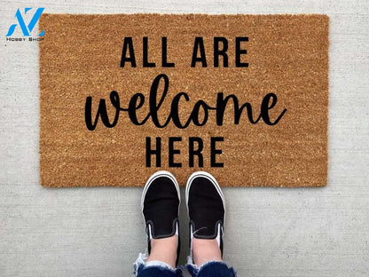 All Are Welcome Here Doormat, Gay Pride Doormat, Love Is Love, LGBT Pride, Outdoor Doormat, Front Doormat, Welcome Mat, Gay AF, Door Mat