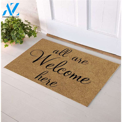All Are Welcome Here Doormat Indoor Furniture