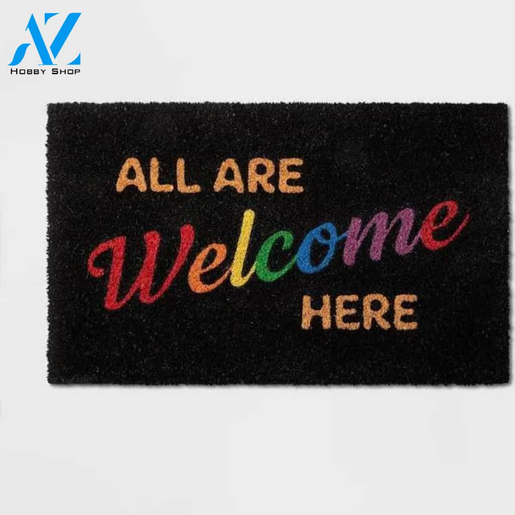 All Are Welcome Here Doormat - Pride