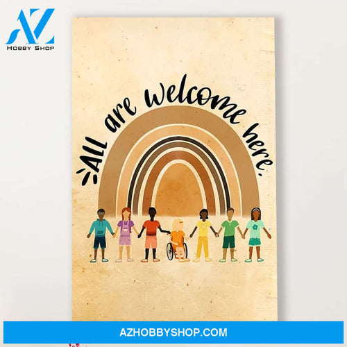 Teacher Classroom Canvas All Are Welcome Here, Student Wall Art Back to School Gift for Teacher