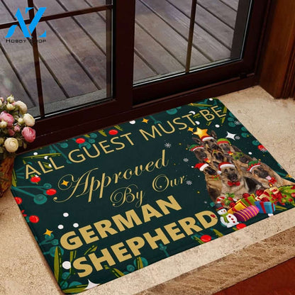 All Guest Must Be Approved By Our German Shepherd Christmas Funny Doormat Gift For Dog Lovers Birthday Gift Home Decor Warm House Gift Welcome Mat