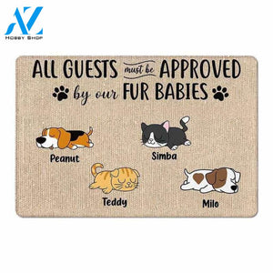 All Guests Must Be Approved By Dogs Cats Personalized Doormat, Funny Gift ,Home Doormat ,House Warming ,Closing Gift, Funny Doormat, Welcome