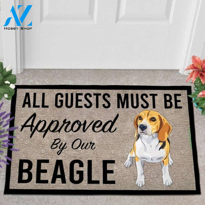 All Guests Must Be Approved By Our Beagle Dog Funny Doormat Gift For DOg Lovers Birthday Gift Home Decor Warm House Gift Welcome Mat