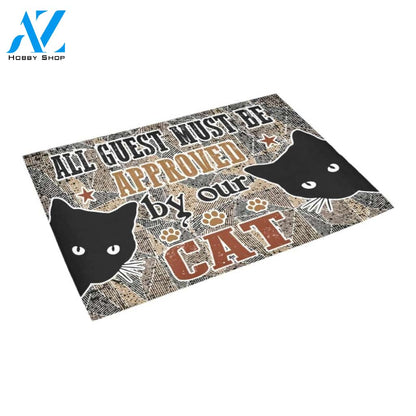 All Guests Must Be Approved By Our Cat Doormat Indoor And Outdoor Mat Entrance Rug Sweet Home Decor Housewarming Gift Gift For Friend Family Stem Feminist