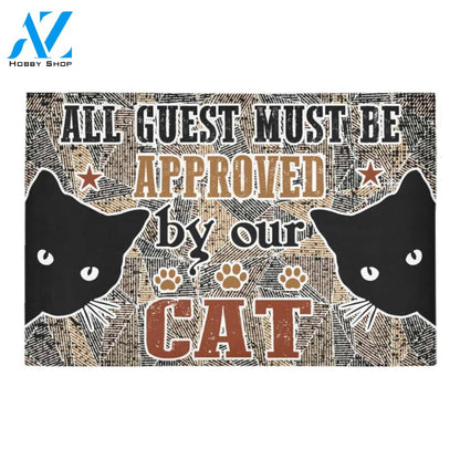 All Guests Must Be Approved By Our Cat Doormat Indoor And Outdoor Mat Entrance Rug Sweet Home Decor Housewarming Gift Gift For Friend Family Stem Feminist