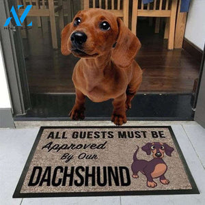 All Guests Must Be Approved By Our Dachshund Doormat | Welcome Mat | House Warming Gift