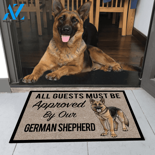 All Guests Must Be Approved By Our GERMAN SHEPHERD Doormat 23.6" x 15.7" | Welcome Mat | House Warming Gift