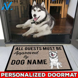 All Guests Must Be Approved By Our HUSKY Personalize Doormat 23.6" x 15.7" | Welcome Mat | House Warming Gift