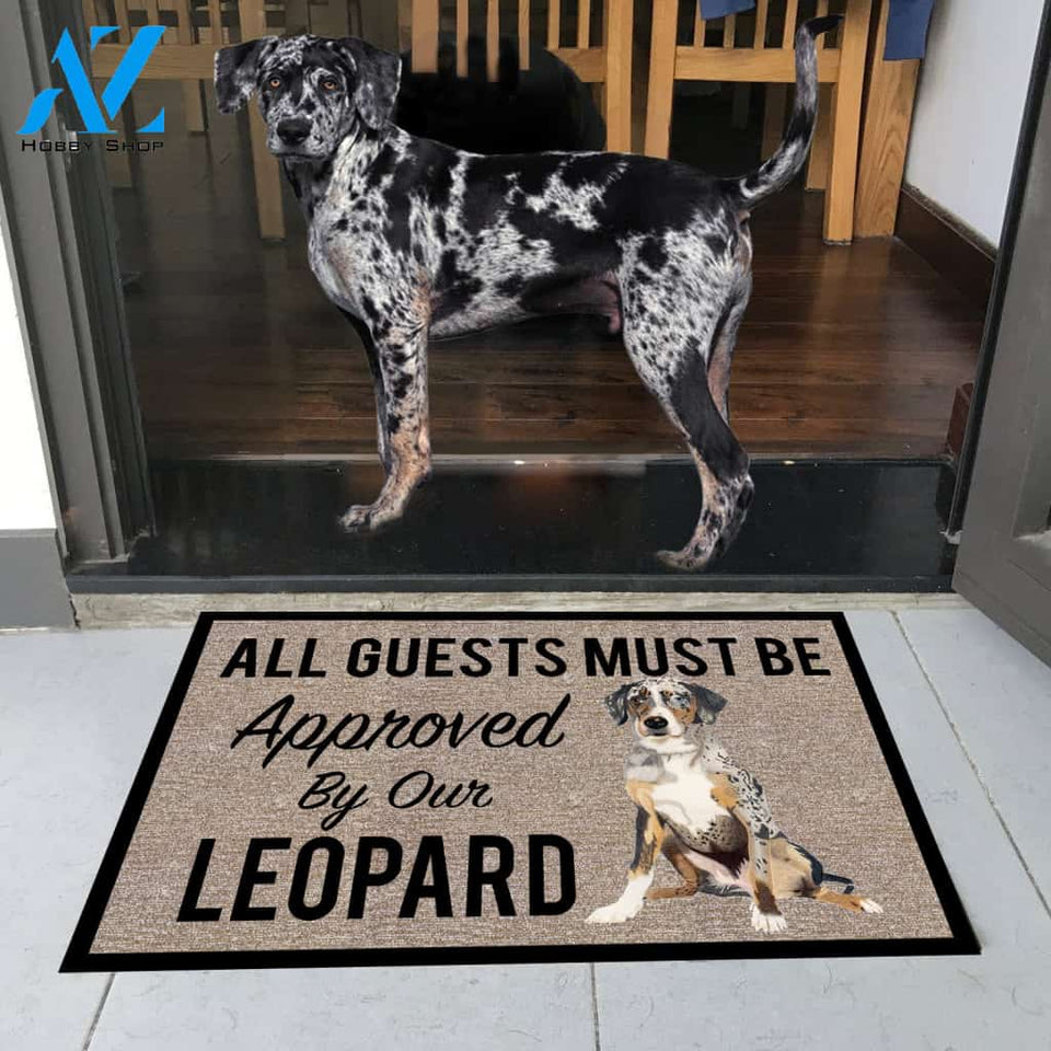 All Guests Must Be Approved By Our LEOPARD Doormat 23.6" x 15.7" | Welcome Mat | House Warming Gift