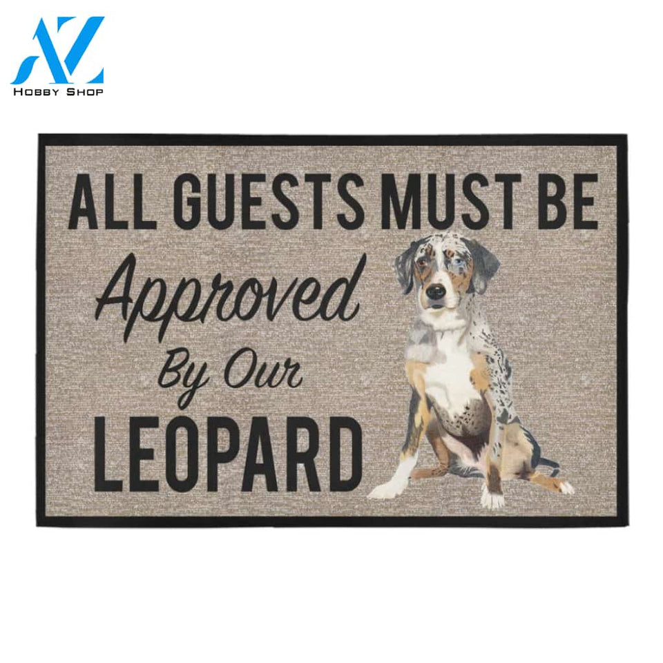 All Guests Must Be Approved By Our LEOPARD Doormat 23.6" x 15.7" | Welcome Mat | House Warming Gift