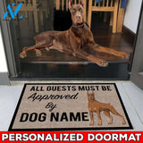 All Guests Must Be Approved By Our RED DOBERMAN Personalize Doormat 23.6" x 15.7" | Welcome Mat | House Warming Gift