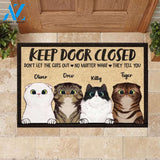 All Guests Must Be Approved By Peeking Cat - Funny Personalized Cat Doormat 