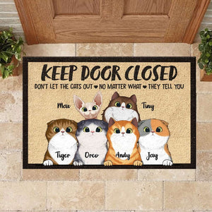 All Guests Must Be Approved By Peeking Cat - Funny Personalized Doormat Door