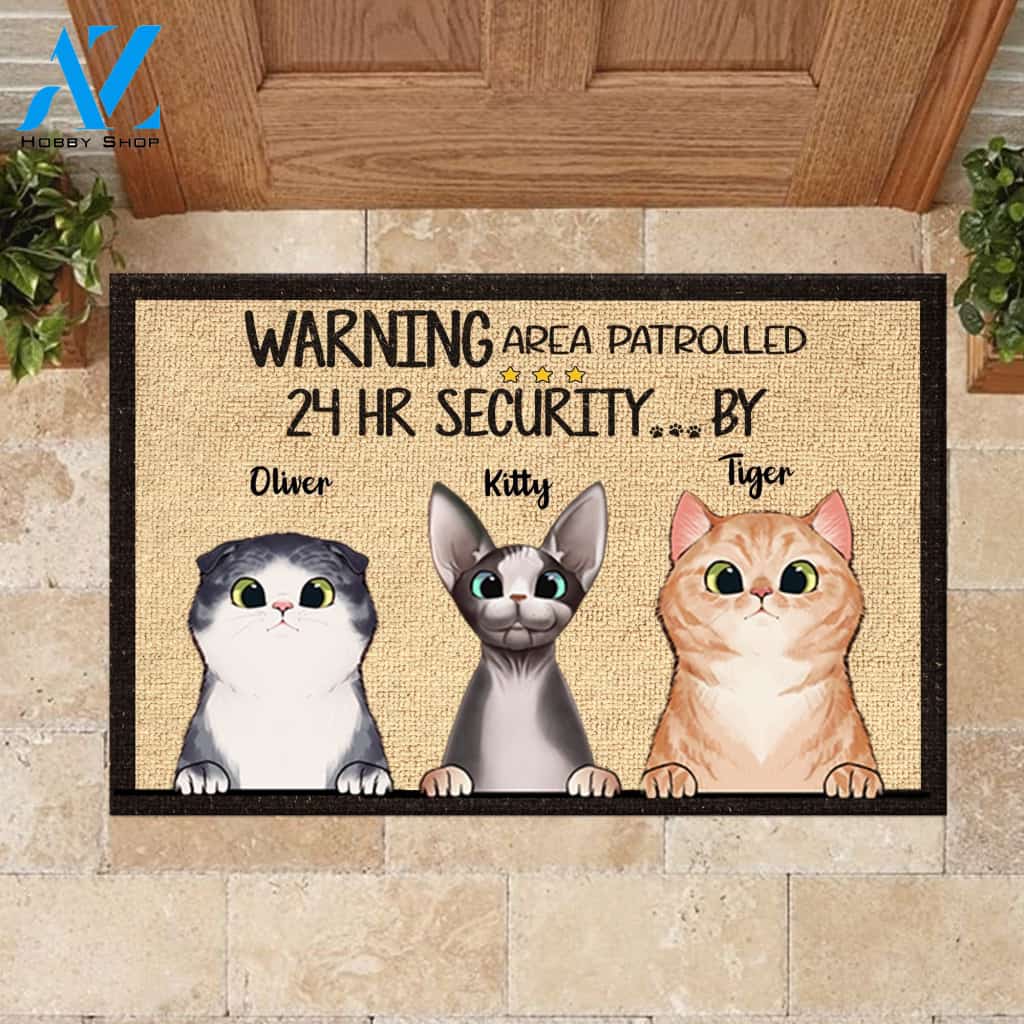 All Guests Must Be Approved By Peeking Cat - Funny Personalized Cat Doormat | WELCOME MAT | HOUSE WARMING GIFT