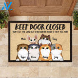 All Guests Must Be Approved By Peeking Cat - Funny Personalized Cat Doormat | WELCOME MAT | HOUSE WARMING GIFT