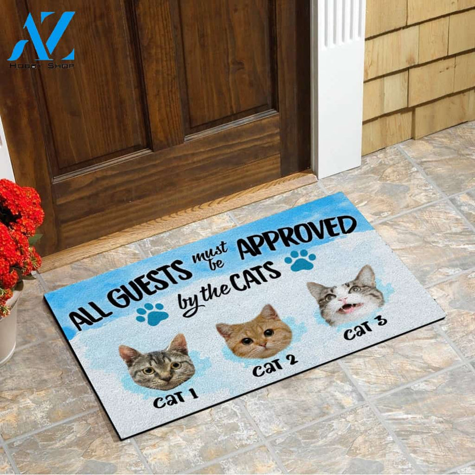 All Guests Must Be Approved By The Cat Doormat | Welcome Mat | House Warming Gift