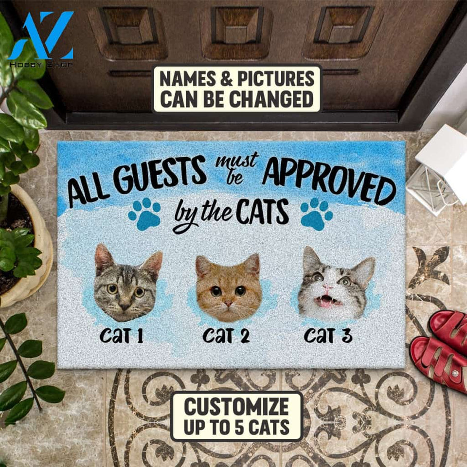 All Guests Must Be Approved By The Cat Doormat | Welcome Mat | House Warming Gift