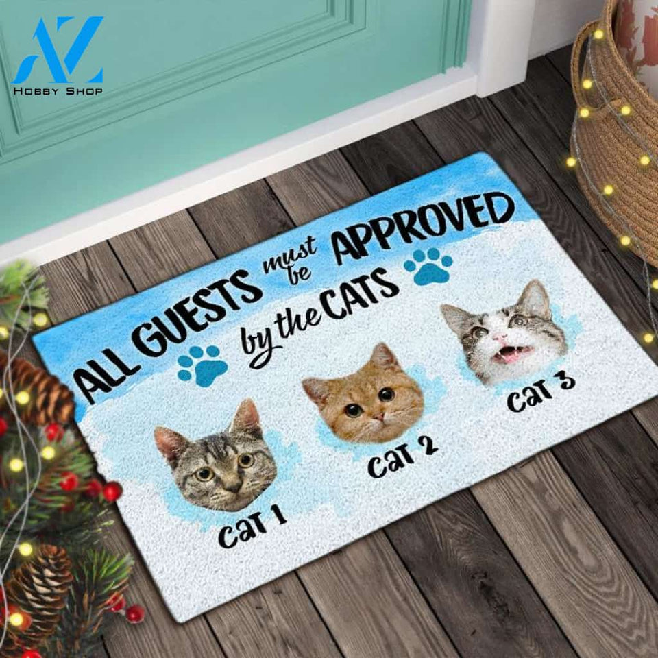 All Guests Must Be Approved By The Cat Doormat | Welcome Mat | House Warming Gift