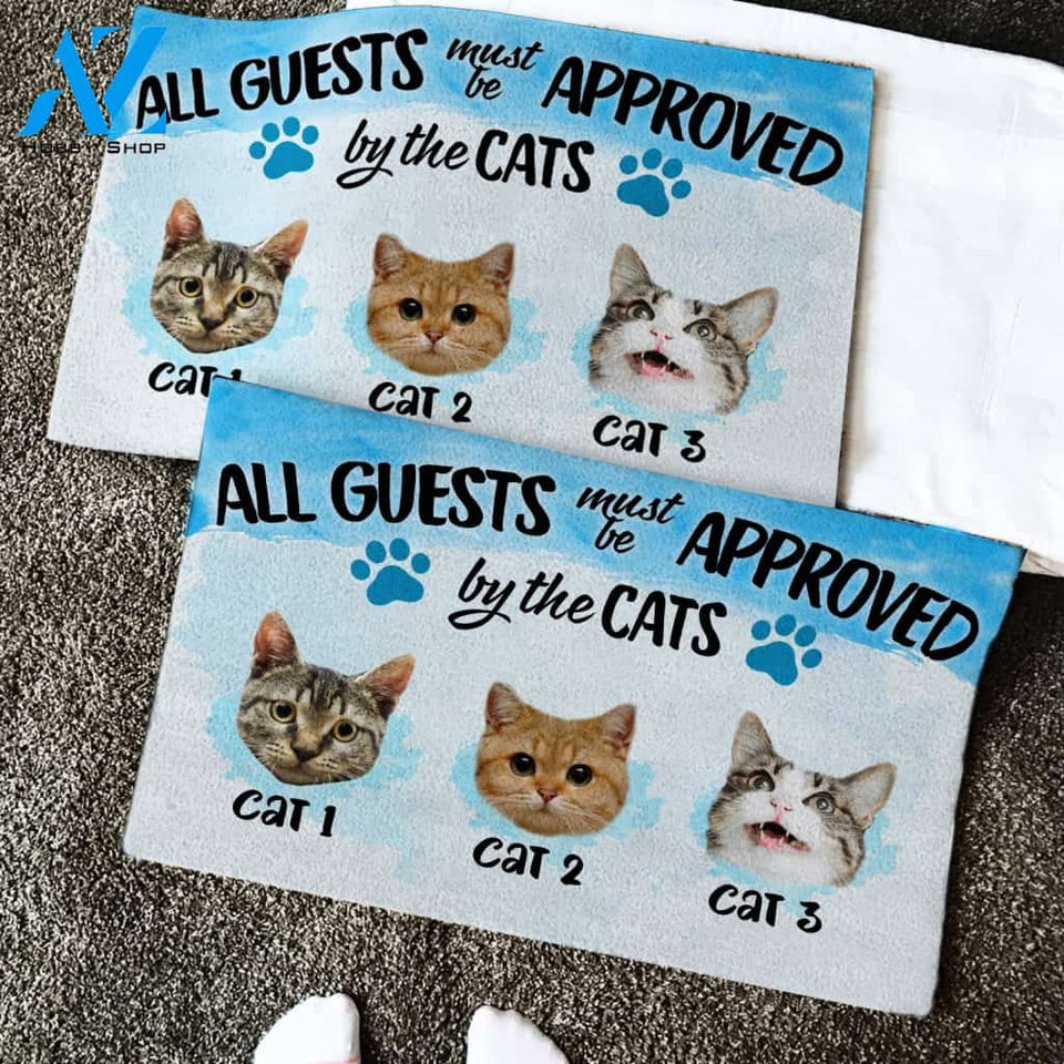All Guests Must Be Approved By The Cat Doormat | Welcome Mat | House Warming Gift