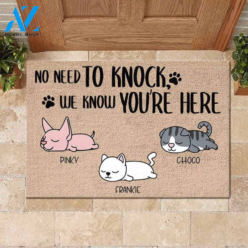 All Guests Must Be Approved By The Sleeping Cats - Funny Personalized Cat Doormat 