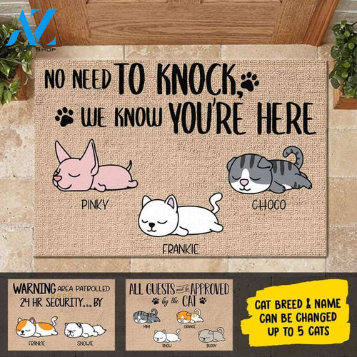 All Guests Must Be Approved By The Sleeping Cats - Funny Personalized Cat Doormat | WELCOME MAT | HOUSE WARMING GIFT