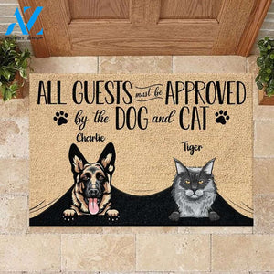 All Guests Must Be Approved - Funny Personalized Doormat For Cat And Dog Lovers 