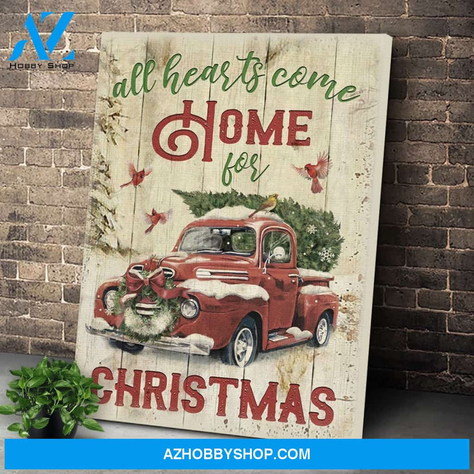All Heart Come Home For Christmas Wall Art Canvas Christmas Gift Idea Canvas Wall Art