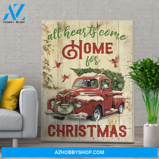 All Heart Come Home For Christmas Wall Art Canvas Christmas Gift Idea Canvas Wall Art