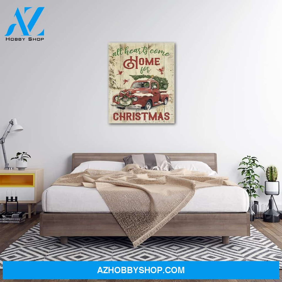 All Heart Come Home For Christmas Wall Art Canvas Christmas Gift Idea Canvas Wall Art