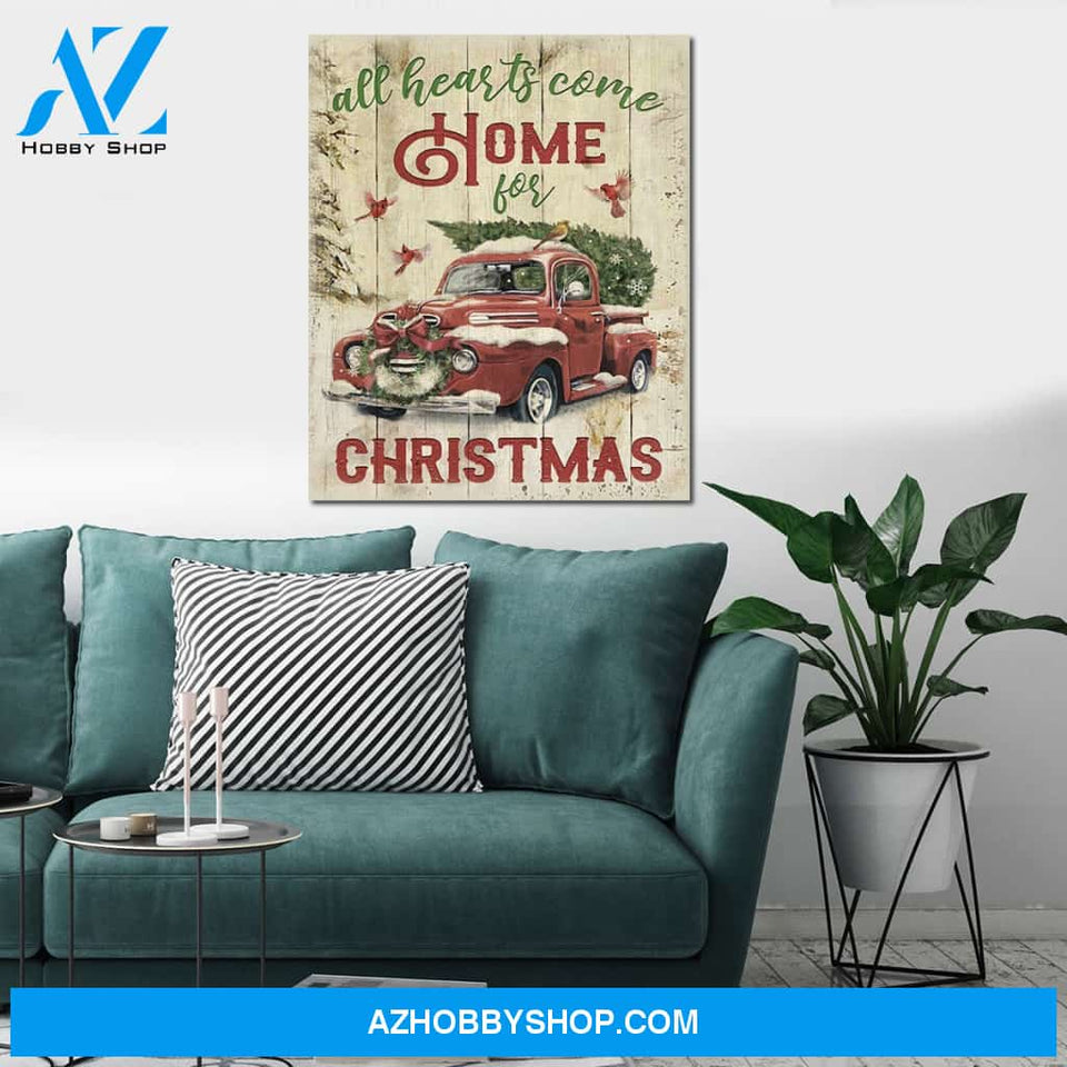 All Heart Come Home For Christmas Wall Art Canvas Christmas Gift Idea Canvas Wall Art