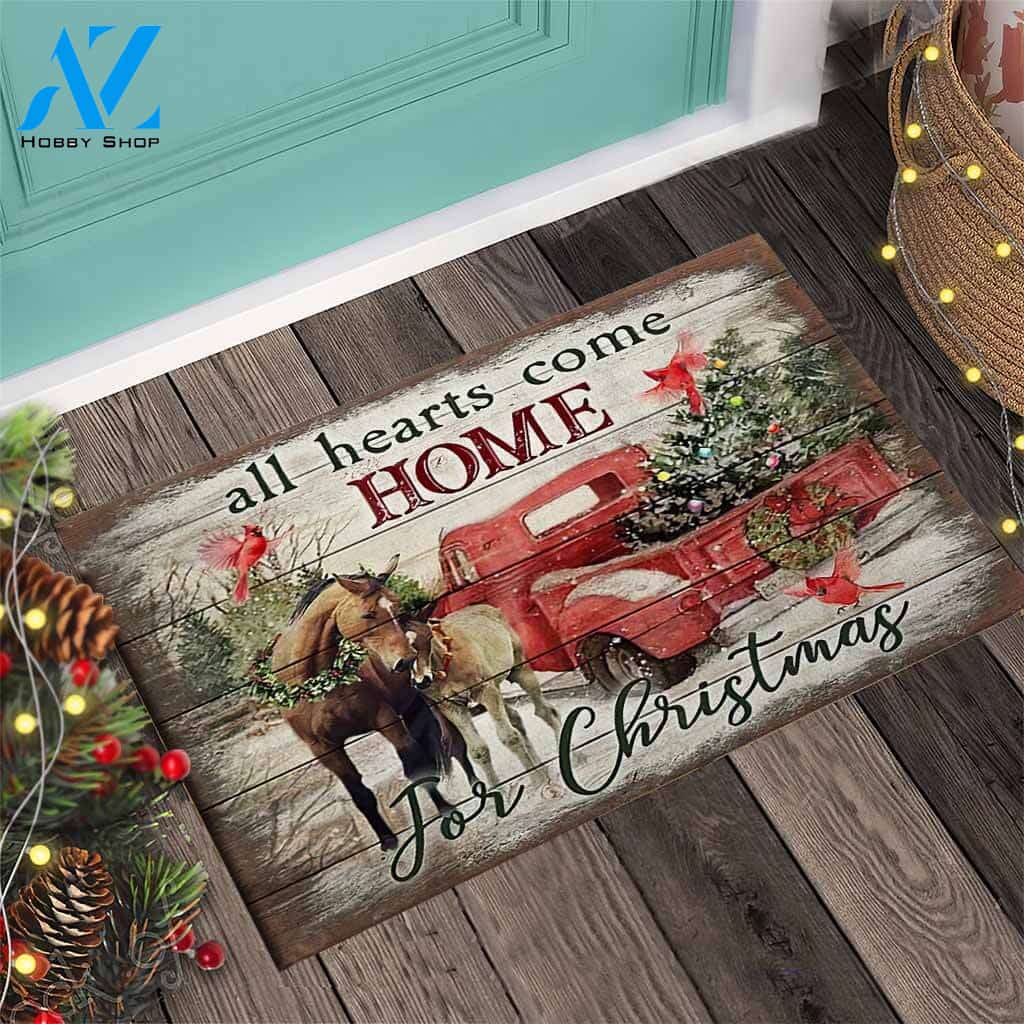 All Hearts Come Home For Christmas - Horse Doormat