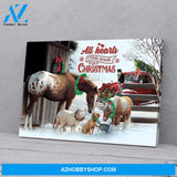 All Hearts Come Home For Christmas Horse Horizontal Matte Canvas Wall Art