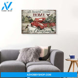 All Hearts Come Home For Christmas Hummingbird Canvas Wall Art