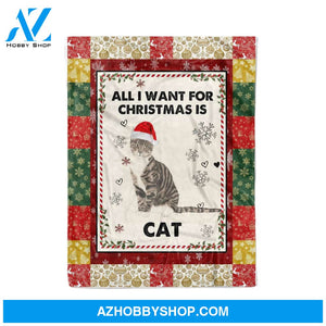 All I Want For Christmas Is Cat, Gift For Cat Lovers Gift For Family Friend Christmas Gift Home Decor Bedding Couch Sofa Soft And Comfy Cozy