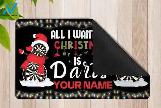 All I Want For Christmas Is Darts Personalized Funny Doormat Gift For Darts Lovers Home Decor Warm House Gift Welcome Mat