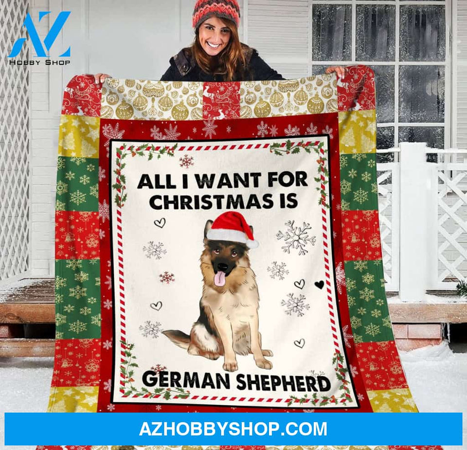 All I Want For Christmas Is German Shepherd , Gift For German Shepherd Dog Lovers Gift For Family Friend Christmas Gift Home Decor Bedding Couch Sofa Soft And Comfy Cozy