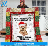 All I Want For Christmas Is Yorkshire Terrier , Gift For Yorkshire Terrier Dog Lovers Gift For Family Friend Christmas Gift Home Decor Bedding Couch Sofa Soft And Comfy Cozy