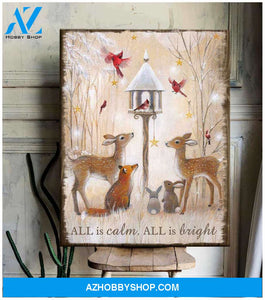 All Is Calm All Is Bright Canvas Wall Art Decor, Wall Decor Visual Art