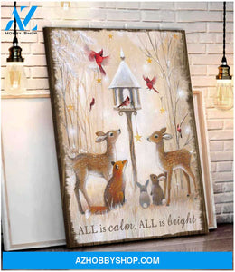 All Is Calm All Is Bright Canvas Wall Art Decor, Wall Decor Visual Art