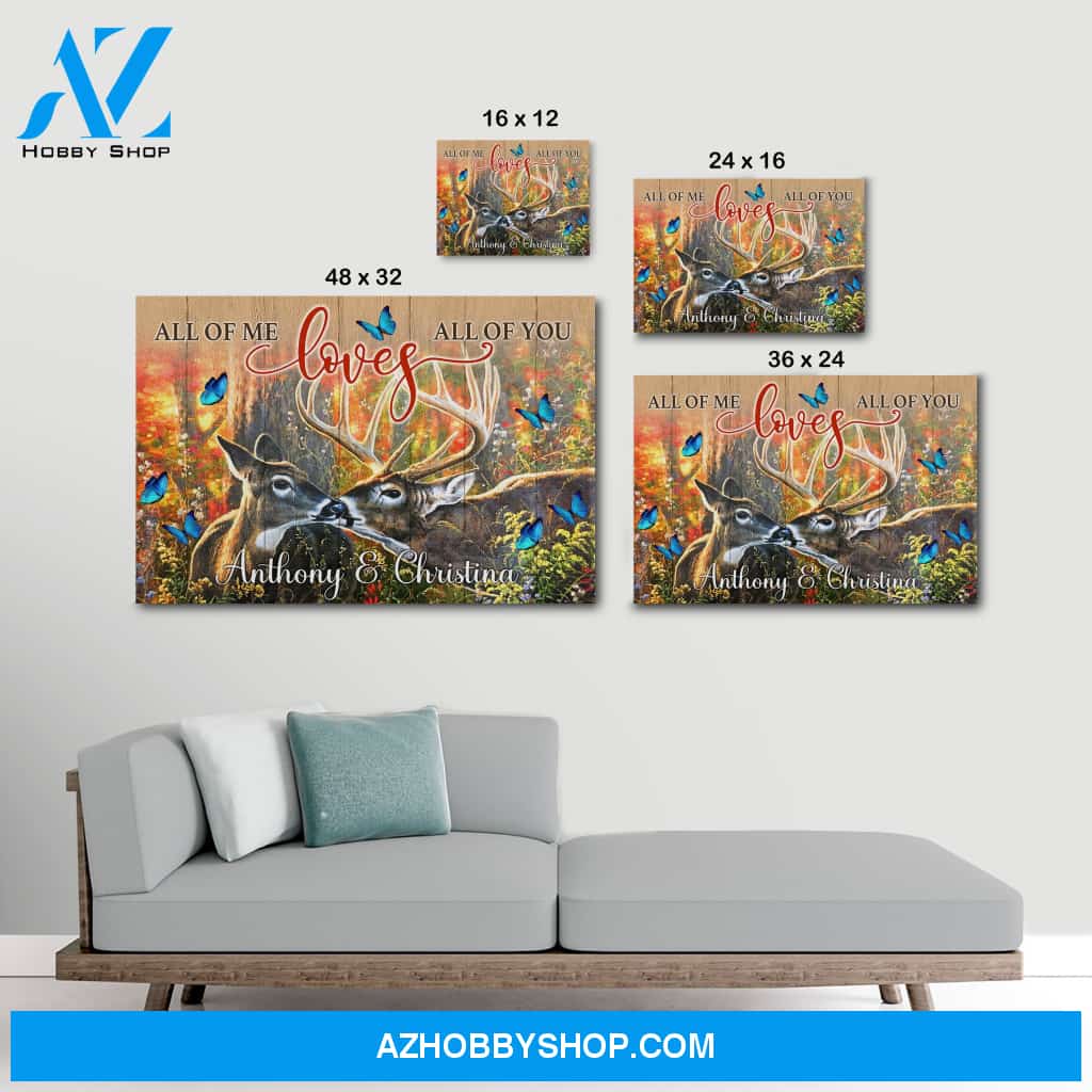 All of me loves all of you deer couple - Personalized canvas