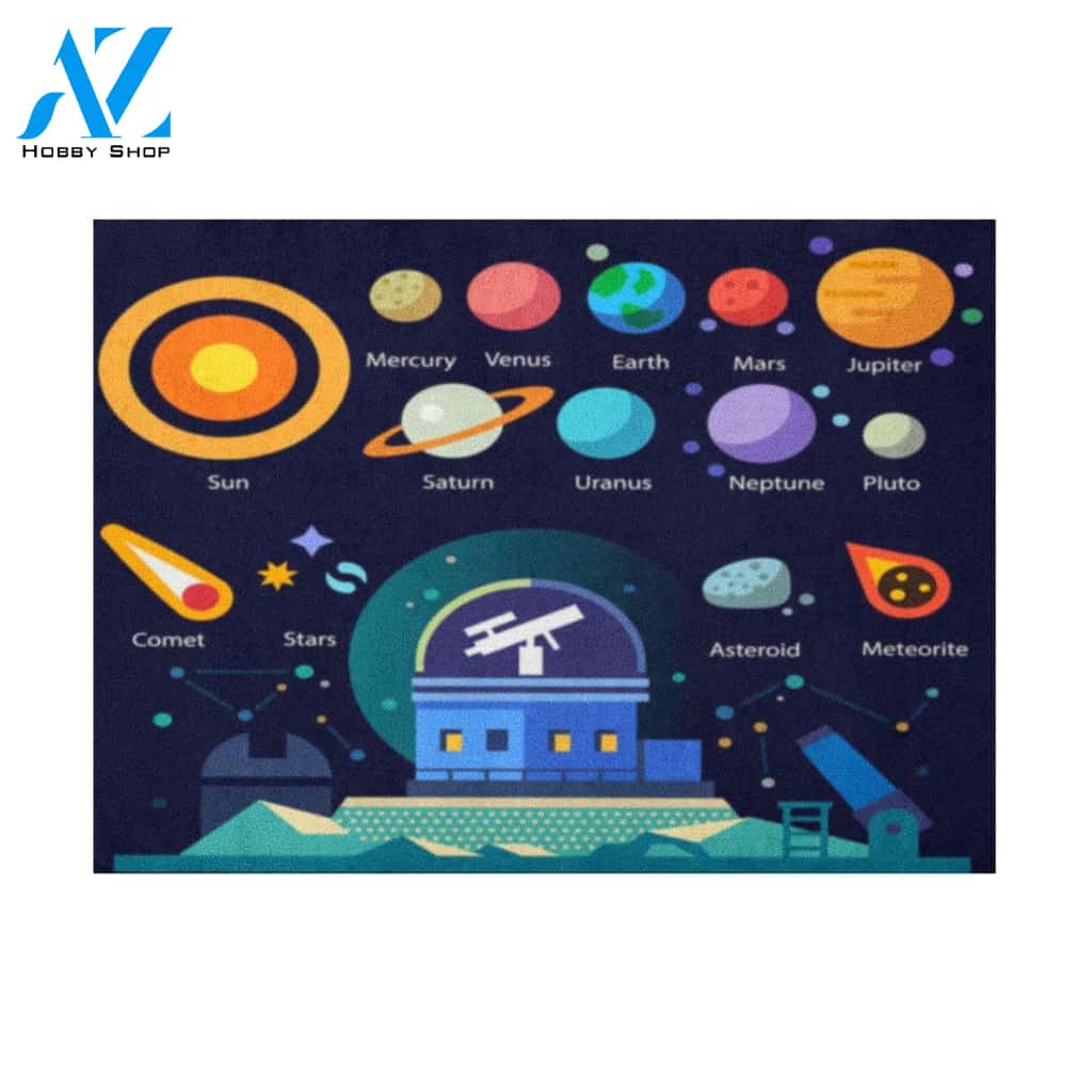 All Planets and Moons The Sun Stars Comets Meteor Constellation - Zodiac Doormat Welcome Mat House Warming Gift Home Decor Funny Doormat Gift Idea