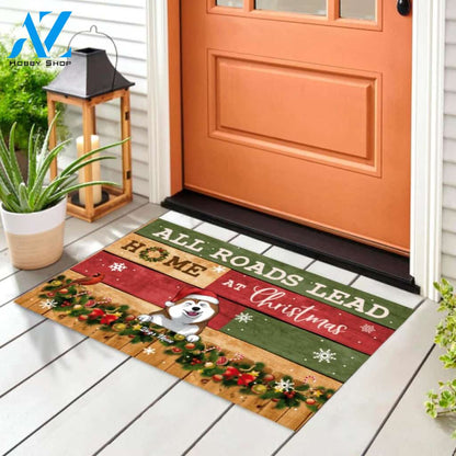 All Roads Lead Home At Christmas - Personalized Doormat