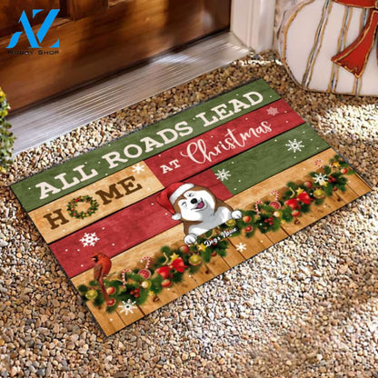 All Roads Lead Home At Christmas - Personalized Doormat