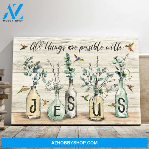 All Things Are Possible With Jesus, God canvas, Christian Canvas Art, Jesus Canvas, Wild Animal, Wall Art Decor,Home Decor