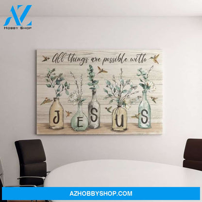 All Things Are Possible With Jesus, God canvas, Christian Canvas Art, Jesus Canvas, Wild Animal, Wall Art Decor,Home Decor