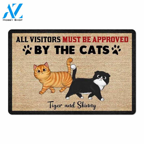 All Visitors Must Be Approved By Cats Personalized Doormat, Customized Doormat, Welcome Door Mat, Makes A Perfect Gift