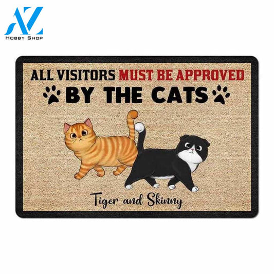 All Visitors Must Be Approved By Cats Personalized Doormat, Customized Doormat, Welcome Door Mat, Makes A Perfect Gift