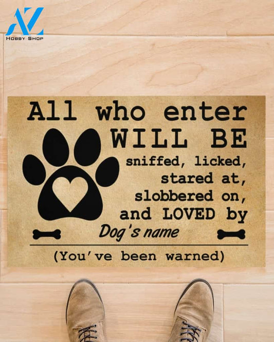 All Who Enter Vintage - Funny Dog Personalized Doormat Gift For Dog Lovers Birthday Gift Home Decor Warm House Gift Welcome Mat