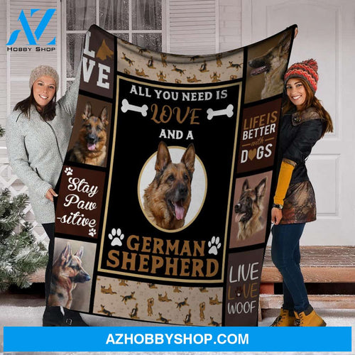 All You Need Is Love And A German Shepherd Dog Fleece Blanket